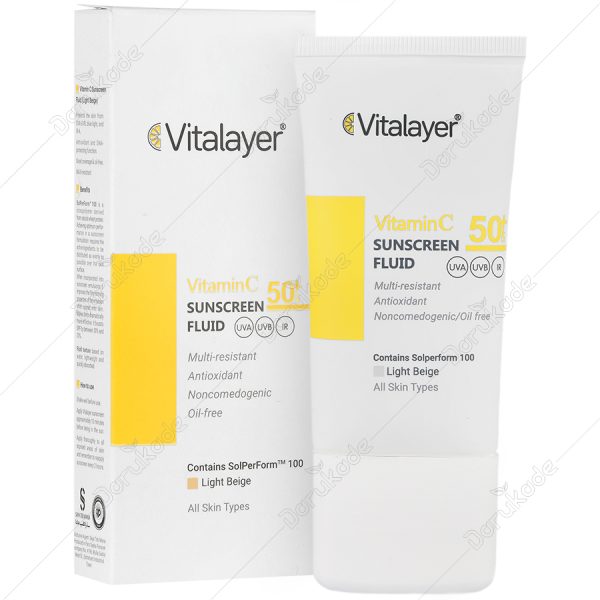 فلوئید ضد آفتاب رنگی ویتالیر مدل Vitamin C