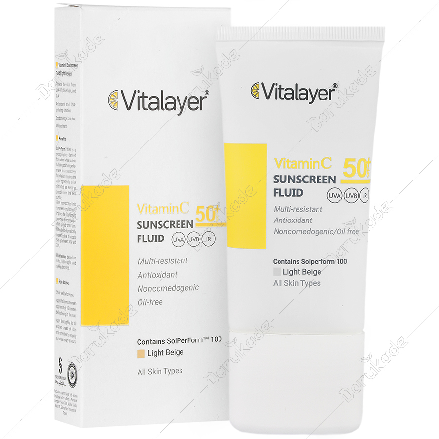 155546195062023122011 فلوئید ضد آفتاب رنگی ویتالیر مدل Vitamin C - تصویر 1