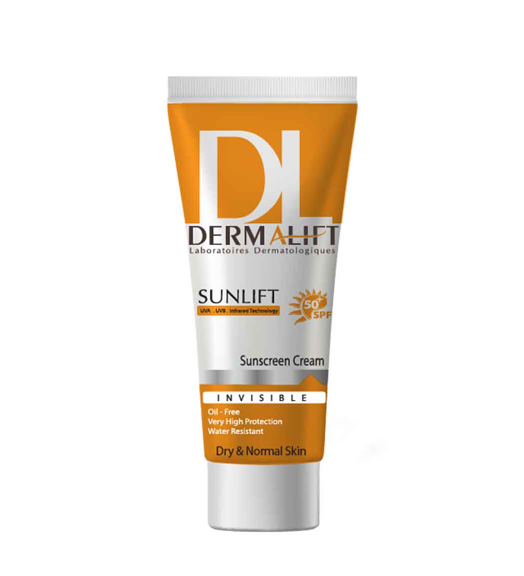 978b7873618d41f1b145b4f3cf4aa90c کرم ضد آفتاب بی رنگ درمالیفت با SPF50 مناسب پوست خشک - تصویر 1