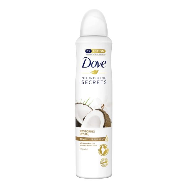 اسپری ضد تعریق زنانه داو با رایحه نارگیل و گل یاس Dove