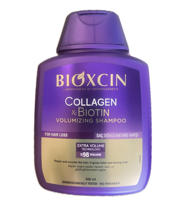 شامپو بنفش بیوکسین BIOXCIN حاوی بیوتین و کلاژن